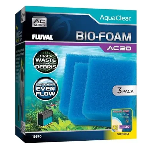 Mousse filtrante Fluval Bio-Foam pour filtre AquaClear AC20, lot de 3