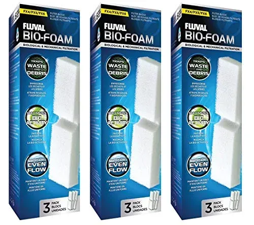 Mousse filtrante Fluval FX5, lot de 9 blocs pour filtre externe