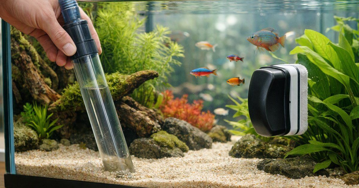 Nettoyer un aquarium : vitres, sol, filtre et changement d’eau