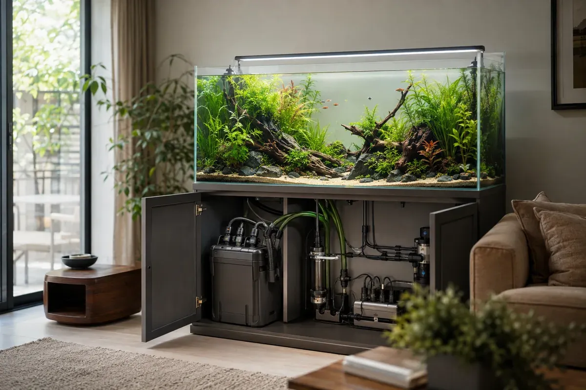 Aquarium 200 litres complet : meuble, filtre, éclairage, chauffage, ce qu'il faut prévoir