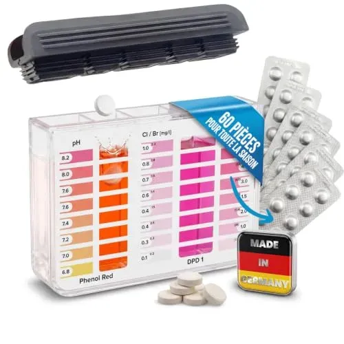 Pastilles de test pH et chlore Smardy pour piscine et aquarium