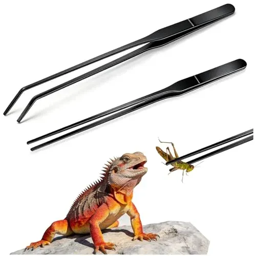 Pinces d'aquarium Noviatrix 27 cm en inox noir, lot de 2