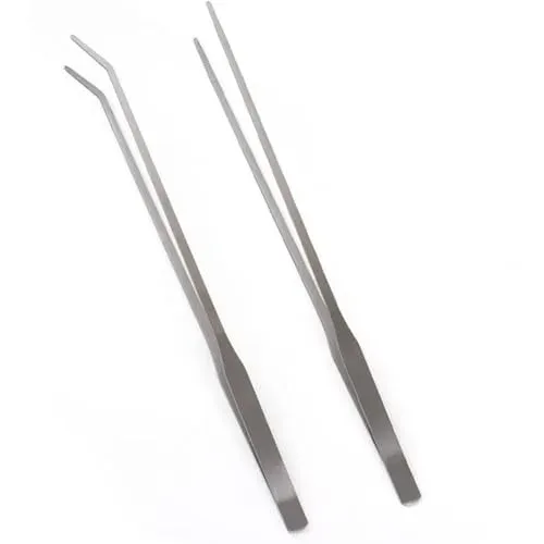 Pinces d'aquarium Tarana 27 cm, droite et courbée, inox