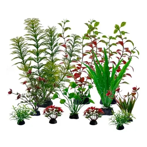 Plantes artificielles décoratives FENGQQKJ, lot de 11 pour aquarium