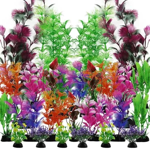 Plantes artificielles QUOZUO, lot de 25 pièces de 6 à 30 cm
