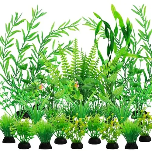 Lot de 25 plantes en plastique QUOZUO pour décor d'aquarium