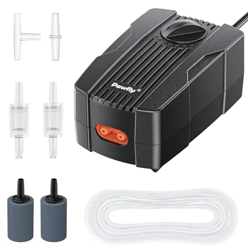 Pompe à air Pawfly 190 l/h double sortie pour aquarium de 40 à 230 l