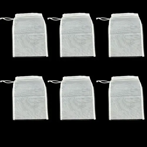 Sacs filtrants ALICEEDG à cordon, lot de 6 (15 x 20 cm)
