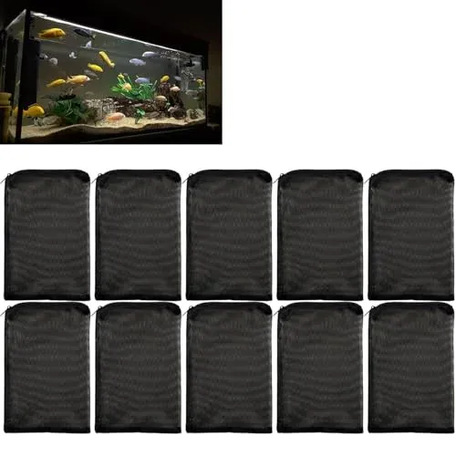 Sacs filtrants GVSS noirs à fermeture éclair, lot de 10