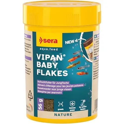 Sera Vipan Baby Flakes, micro flocons pour jeunes poissons 100 ml