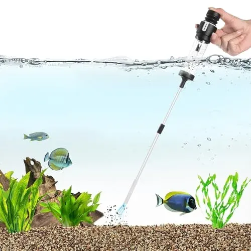 Siphon d'aquarium 3 en 1 SOUSLOW, tube de 33 à 53 cm
