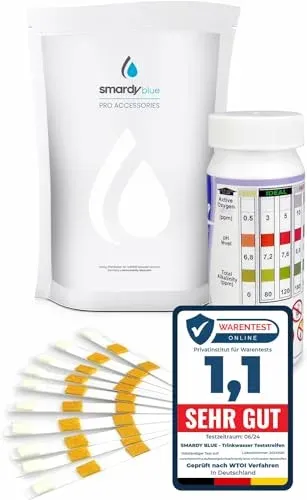 Smardy bandelettes de test d'eau 3 en 1 pH, TAC, oxygène actif