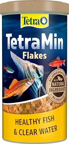 Tetra Min flocons pour poissons d'aquarium, pot de 1 l