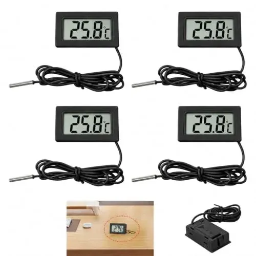 Thermomètre digital LCD à sonde externe (lot de 4)
