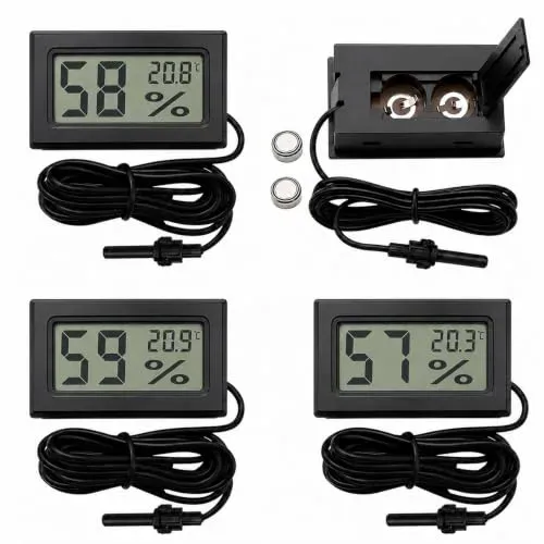 Thermomètre hygromètre numérique à sonde externe (lot de 4)