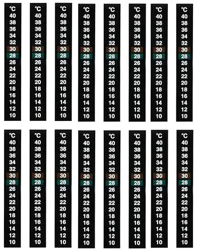 Lot de 16 thermomètres autocollants pour aquarium Loopunk