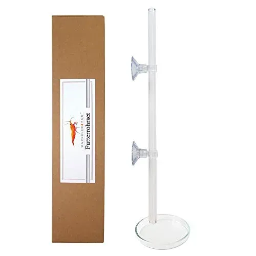 Tube d'alimentation en verre GARNELEN4YOU pour crevettes, 28 cm