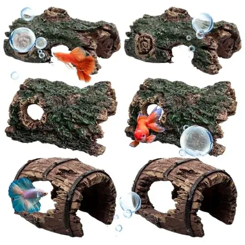 ZYEKIU lot de 6 grottes et plantes artificielles